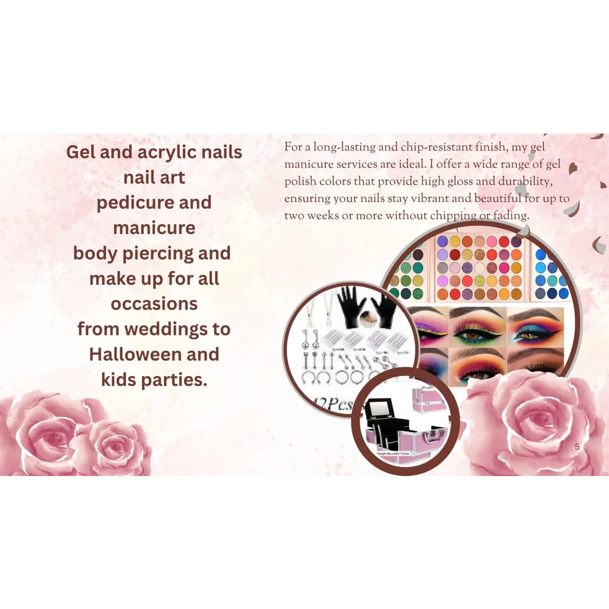 Beauty side nails, makeup, piercings and tattoos